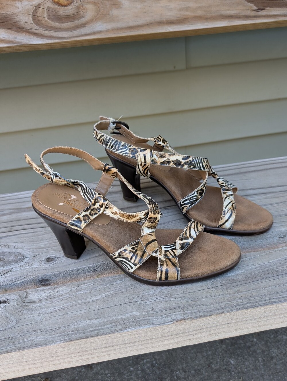 Aerosoles Heelrest Women's Y2K Animal Cheetah Print Sandals Size 9